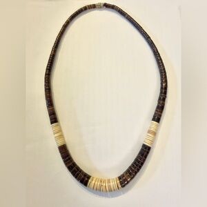 Santo Domingo style heishi shell necklace graduated